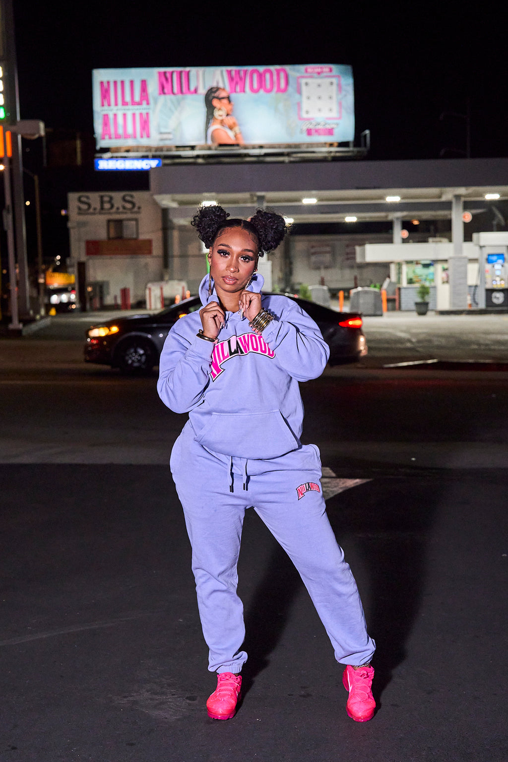 Periwinkle Nillawood Cotton Hoodie