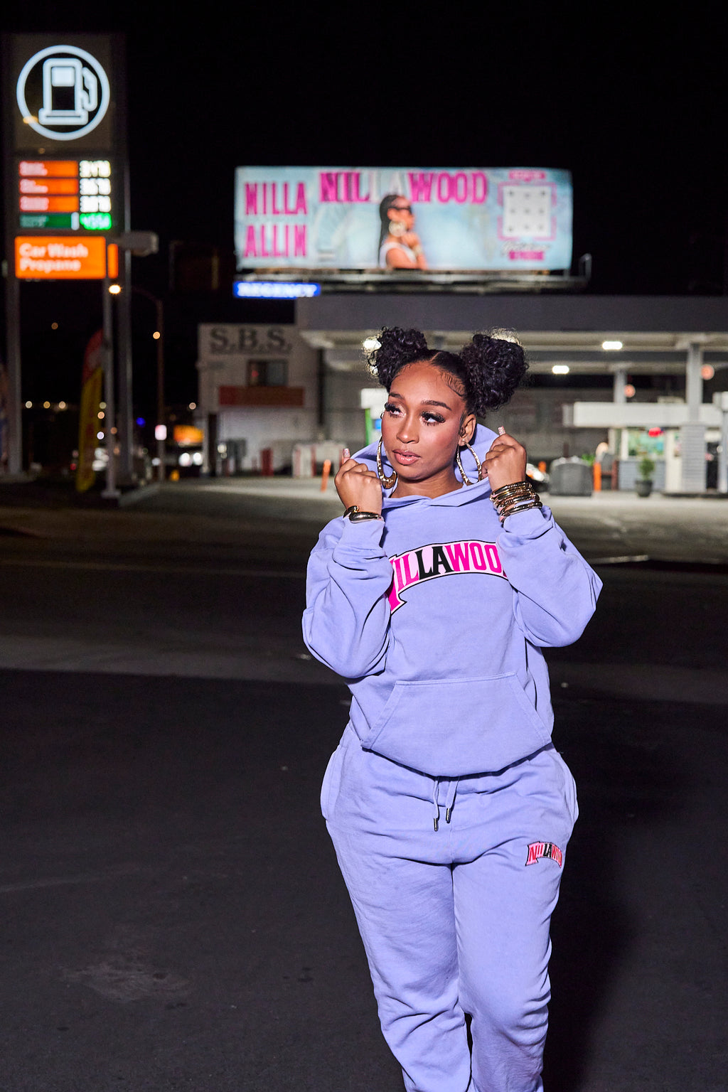 Periwinkle Nillawood Cotton Hoodie