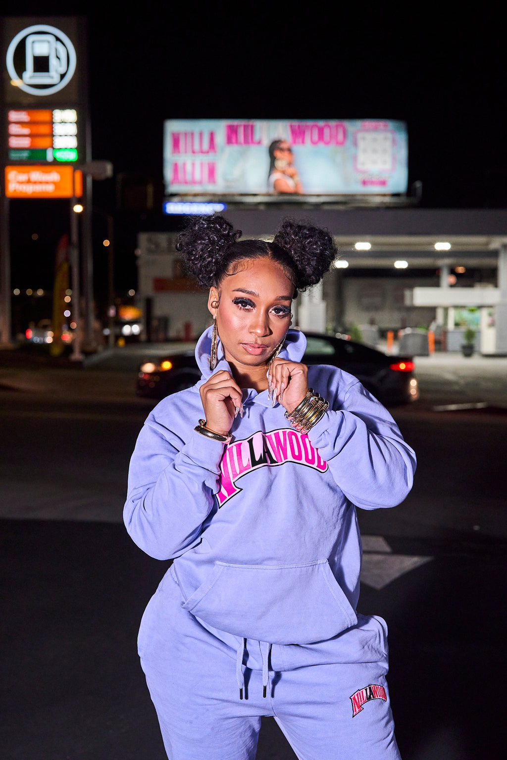 Periwinkle Nillawood Cotton Hoodie